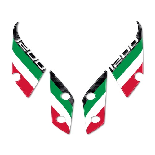 ADESIVI 3D LATERALI TRICOLORE ITALIA PER MOTO DUCATI MULTISTRADA 1200 2010-2014